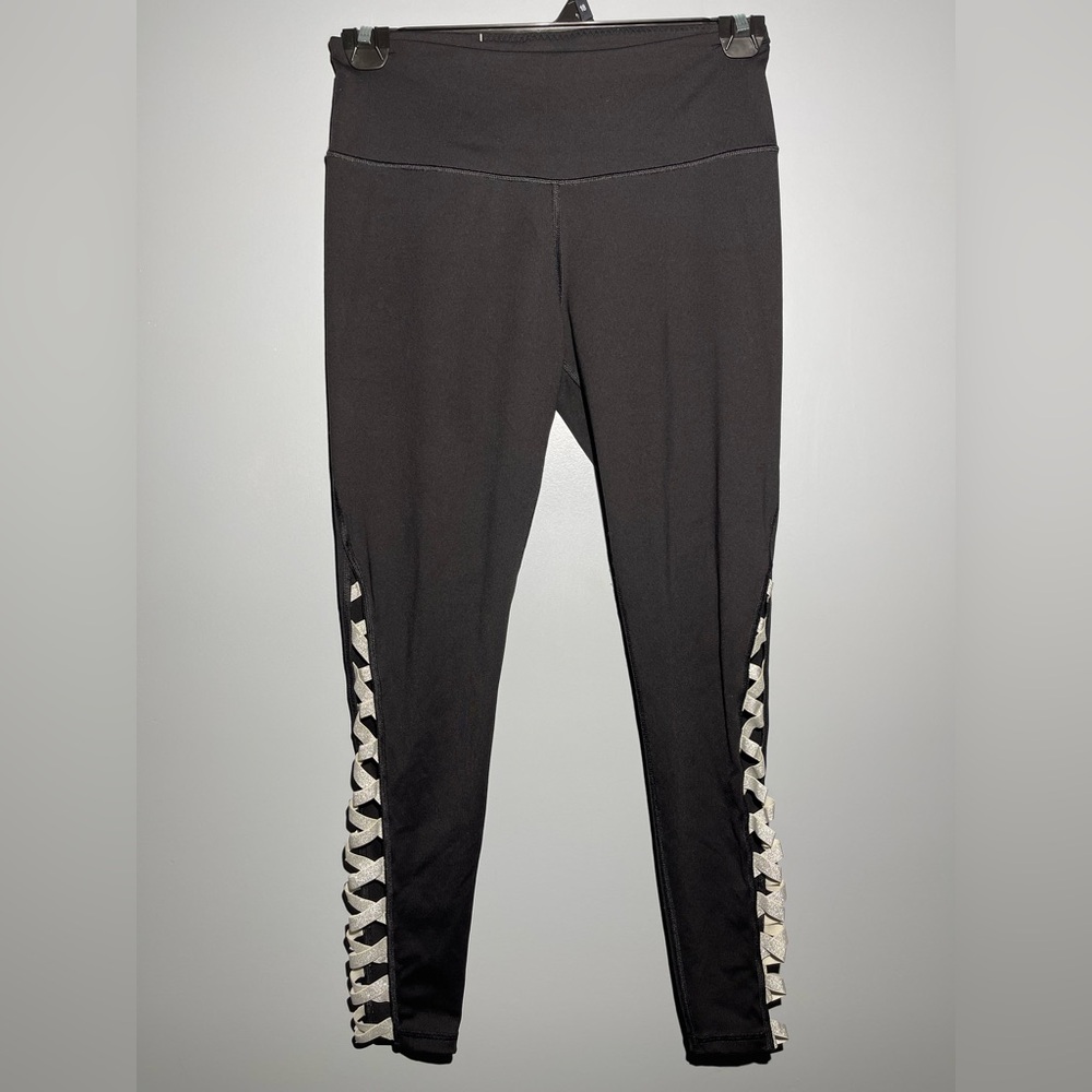 Victoria’s‎ Secret Black Leggings with White Lace-Up Sides